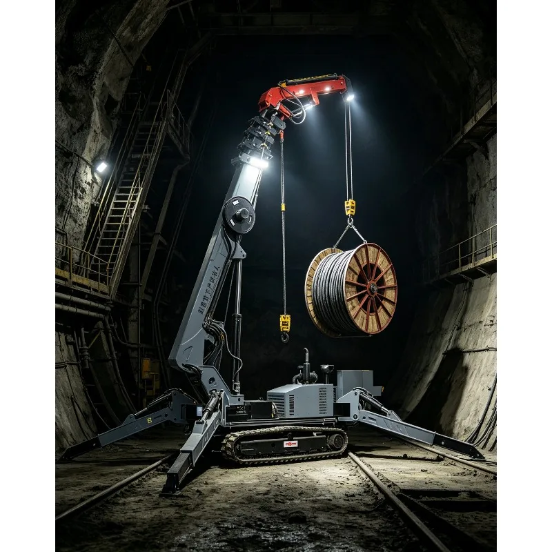 Customizable Spider Crane Machine 1.5T 3T 5T Long Arm Crawler Crane 360° Rotation High Performance Lifting Equipment  Factory