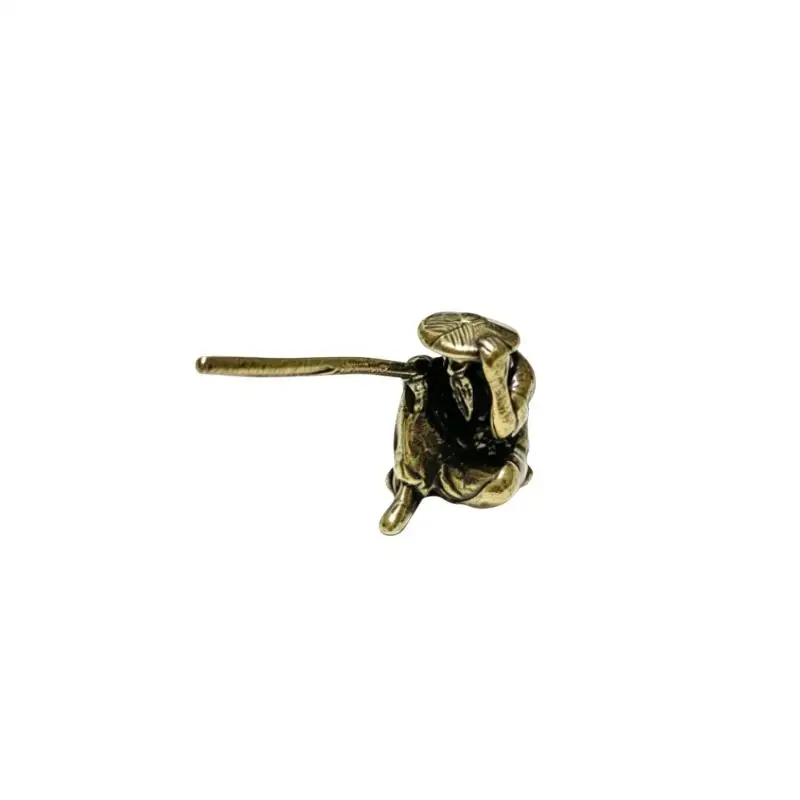 Vintage-Messing-Miniatur-Fischerfiguren, antike chinesische Bonsai-Metallstatuen, Dekorationen für Mikrolandschaften, Ornamente – Detail 5