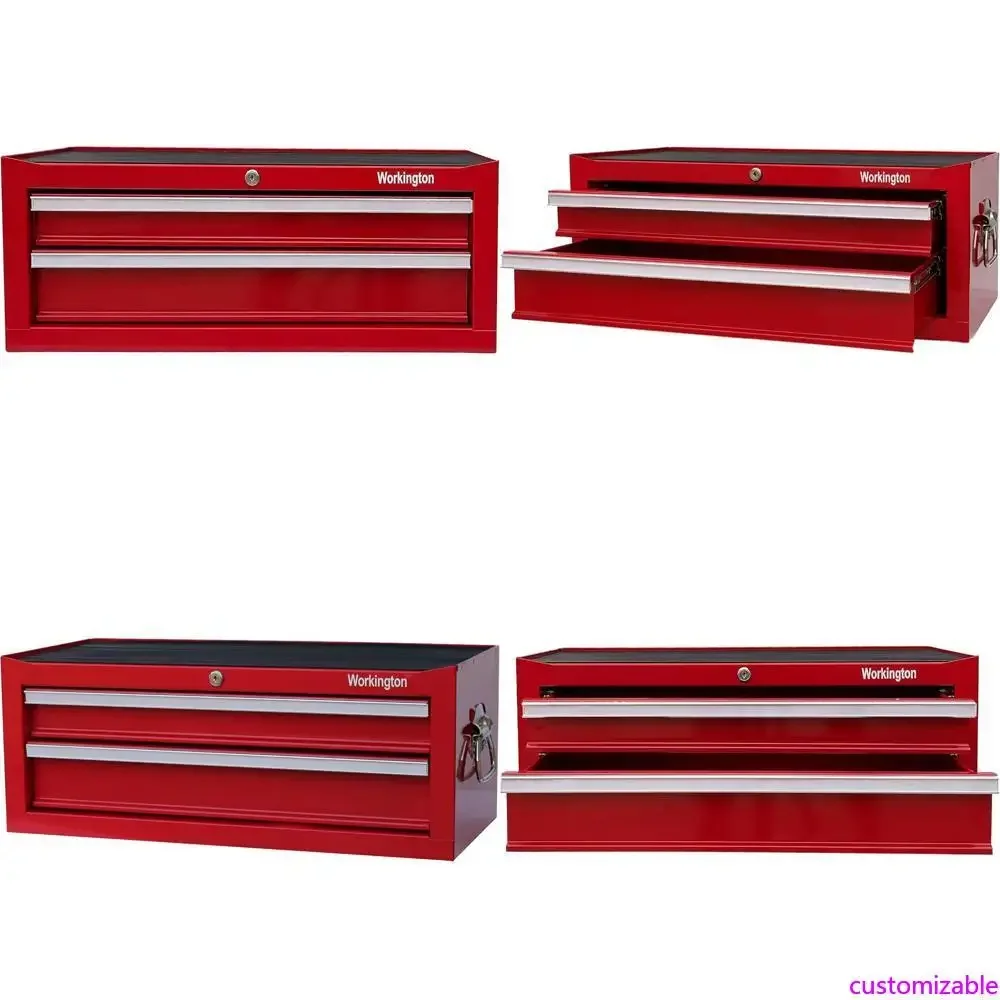 

Portable Metal Tool Chest Cabinet with 2 Drawers, Ball Bearing Slides, 26-Inch Intermediate Storage Box