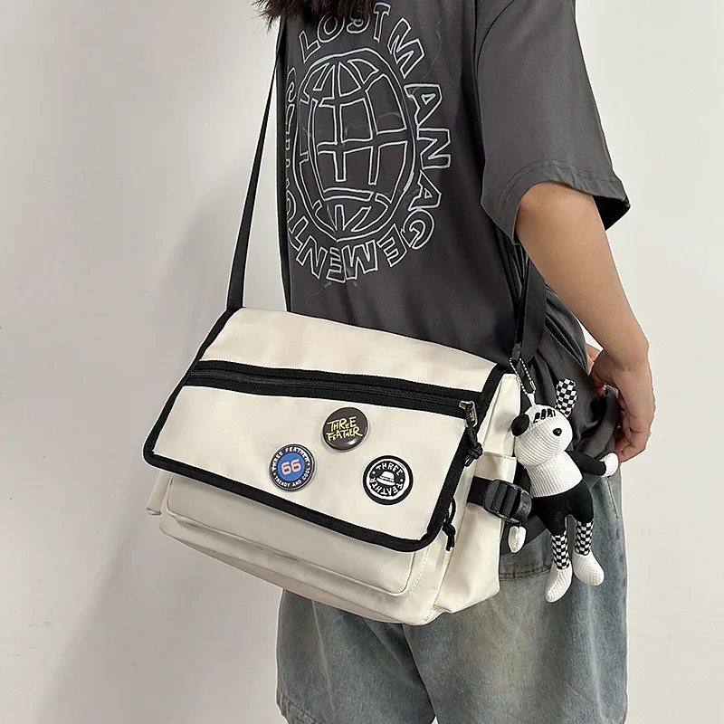 

Большие сумки через плечо для женщин и мужчин, сумки 2025 года, корейская студенческая сумка-мессенджер для студентов колледжа, большая дорожная сумка Bolsas