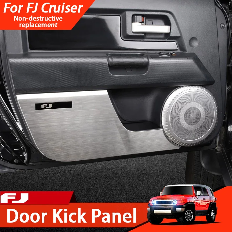 For Toyota FJ Cruiser Front Door Stainless Steel Kick Guard Sticker For FJ Cruiser Modification Decoration