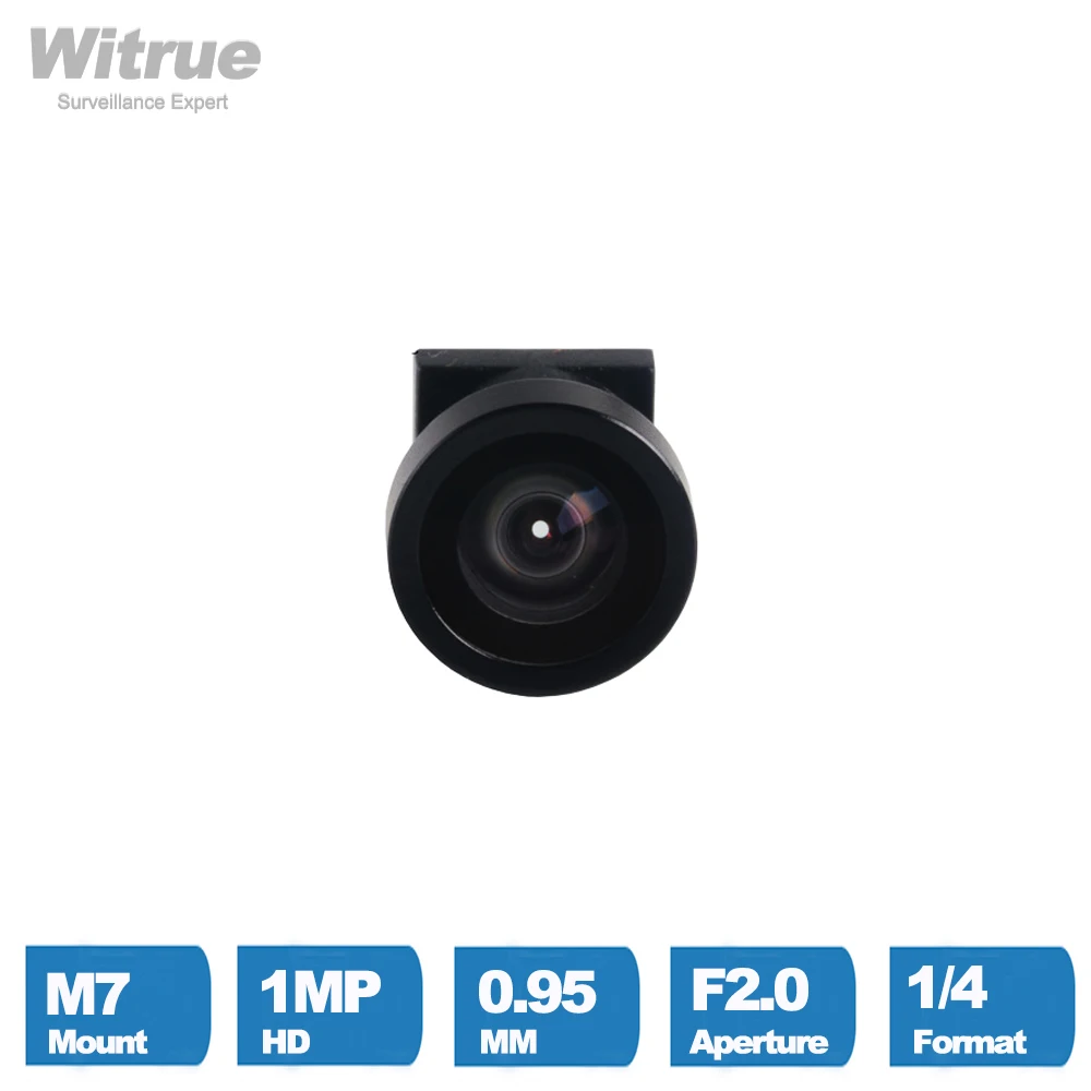 Объектив Witrue Mini CCTV M7 X P0.35 с креплением 0,95 мм «рыбий глаз» 160 градусов 1/4 дюйма Apeture F2.0 для автомобильной камеры заднего вида