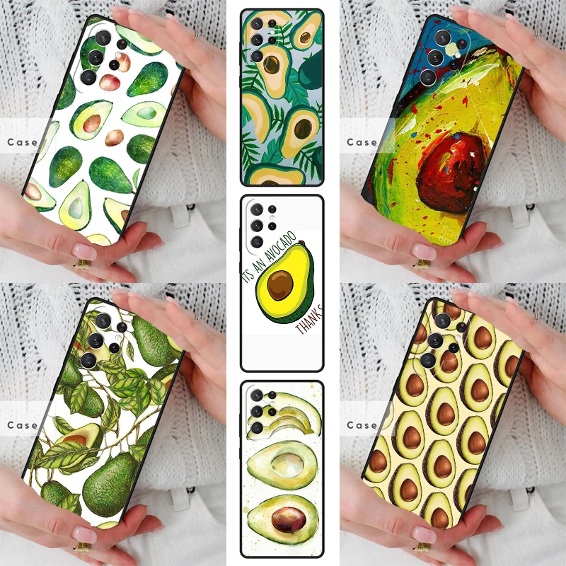 avocado Pattern TPU Phone Case for Samsung Galaxy S26 S25 S24 S23 S22 S21 S20 Note10 Plus FE Ultra Cover