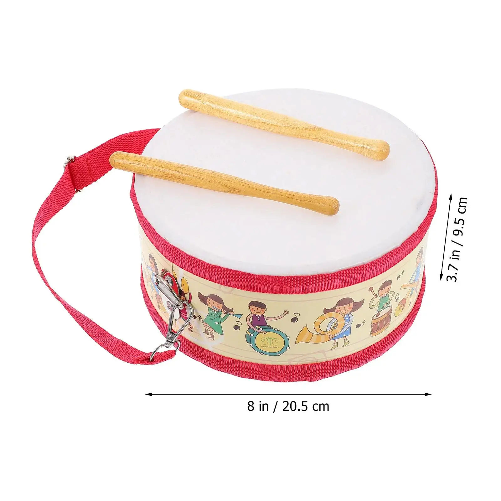 Children's Snare Drum Wooden Toy Knocking Kids Portable Instrument Double-sided Musical