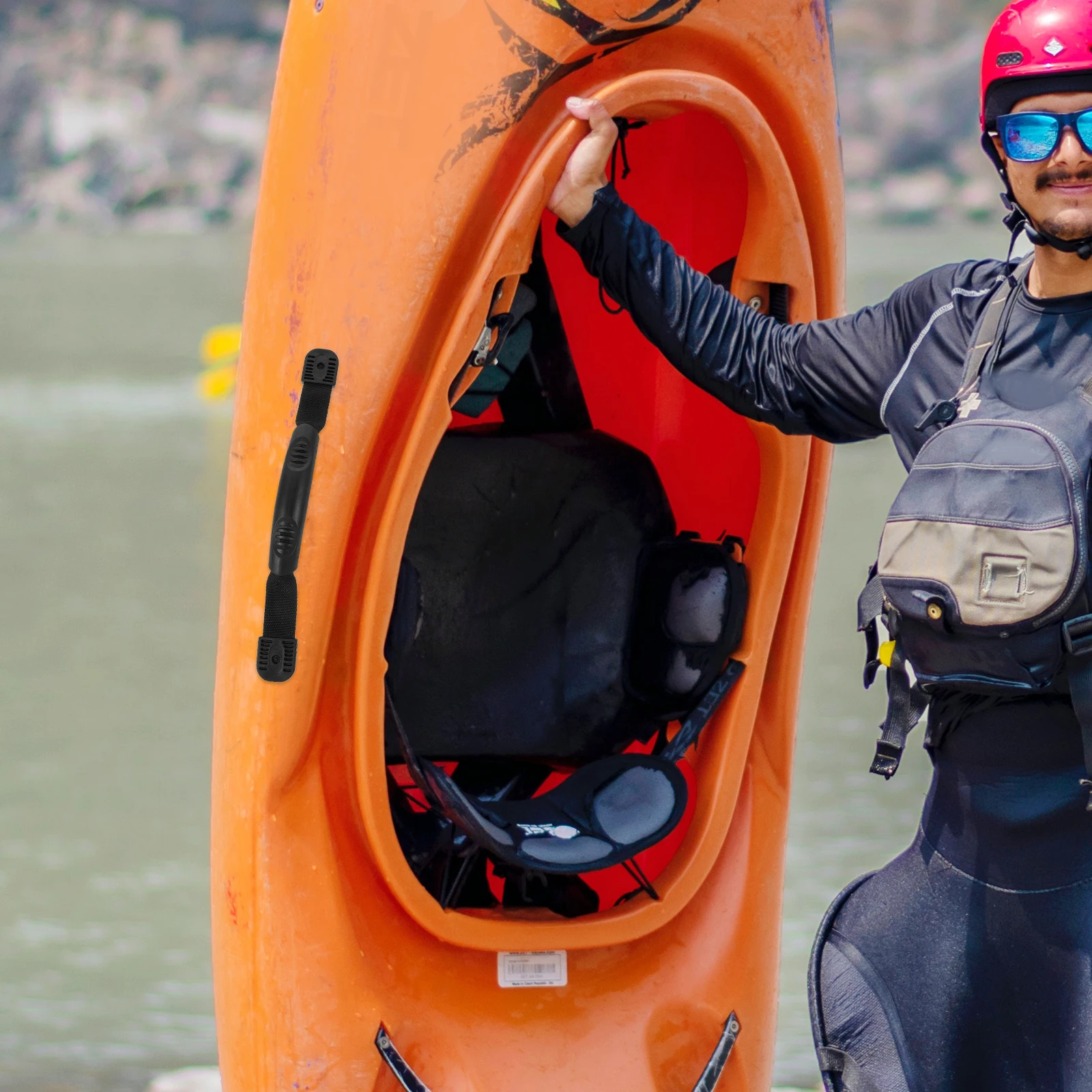 

4 Pcs Handles Plastic Boat Accessories for Kayaking Canoe Replace Side Carry Black