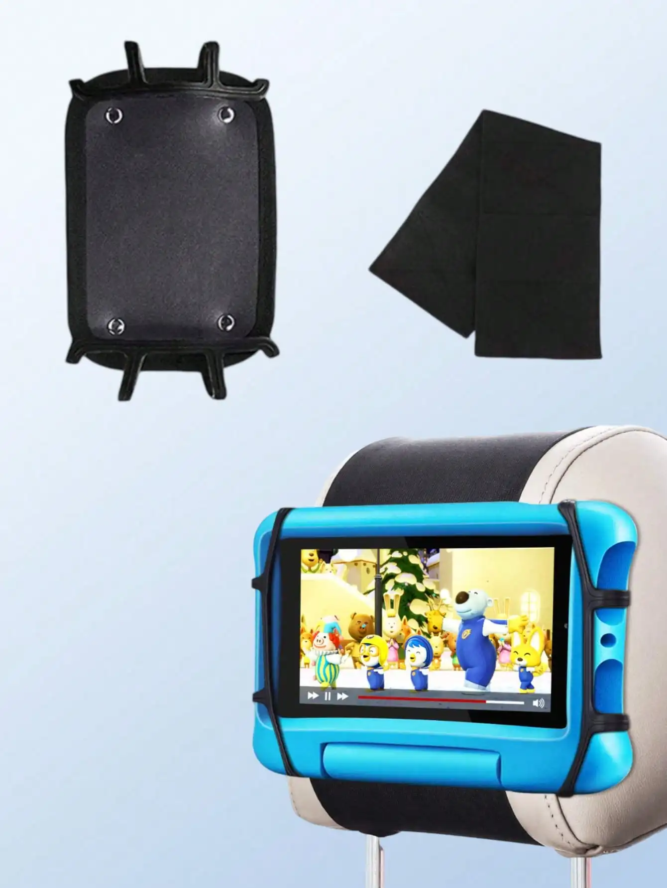 Car Headrest Tablet Holder – 360° Rotating, Universal for 7-13