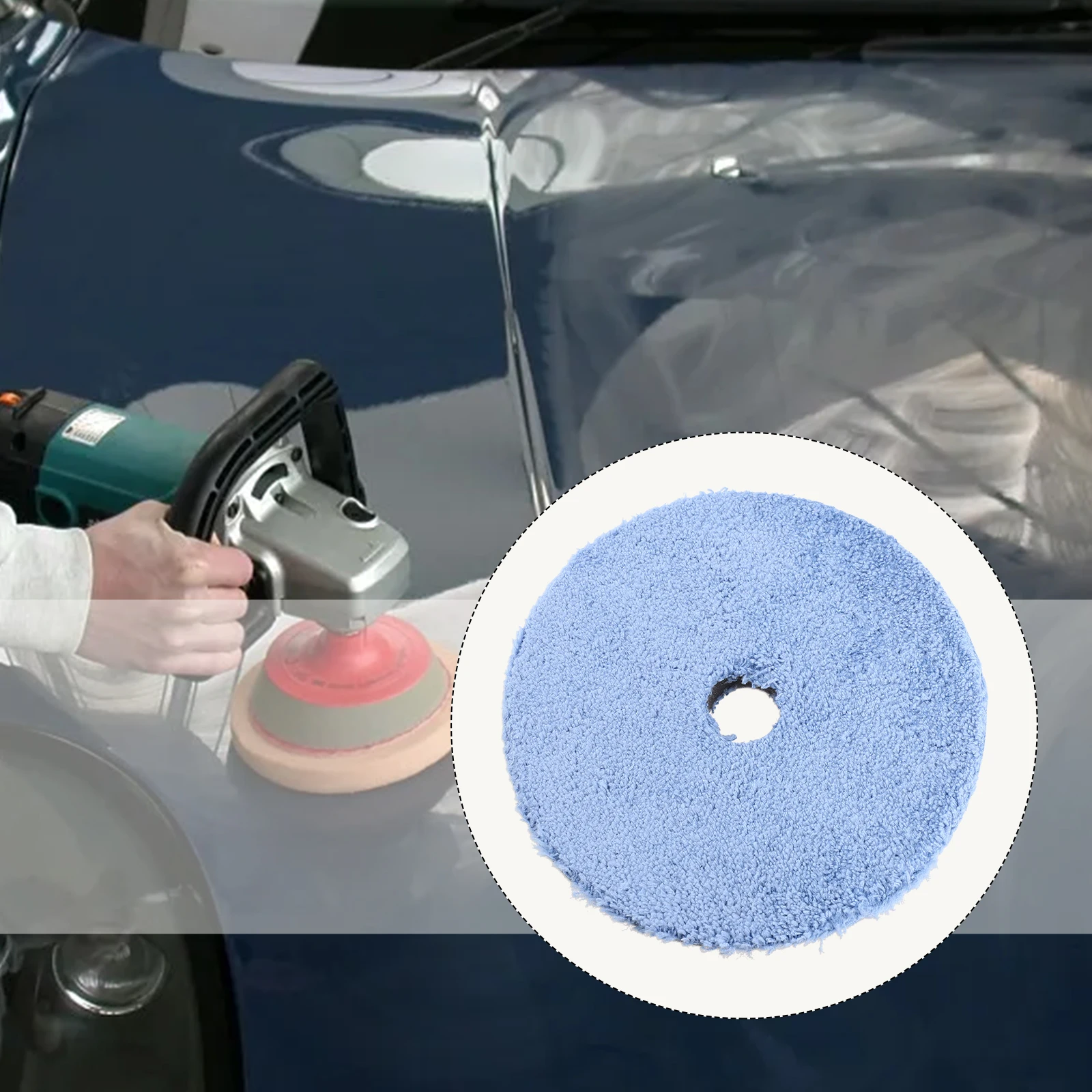 6 Inch Polishing Pad Microfiber Disc for Car Waxing and Detailing with Soft Texture for Effective Buffing and Prolonged Use
