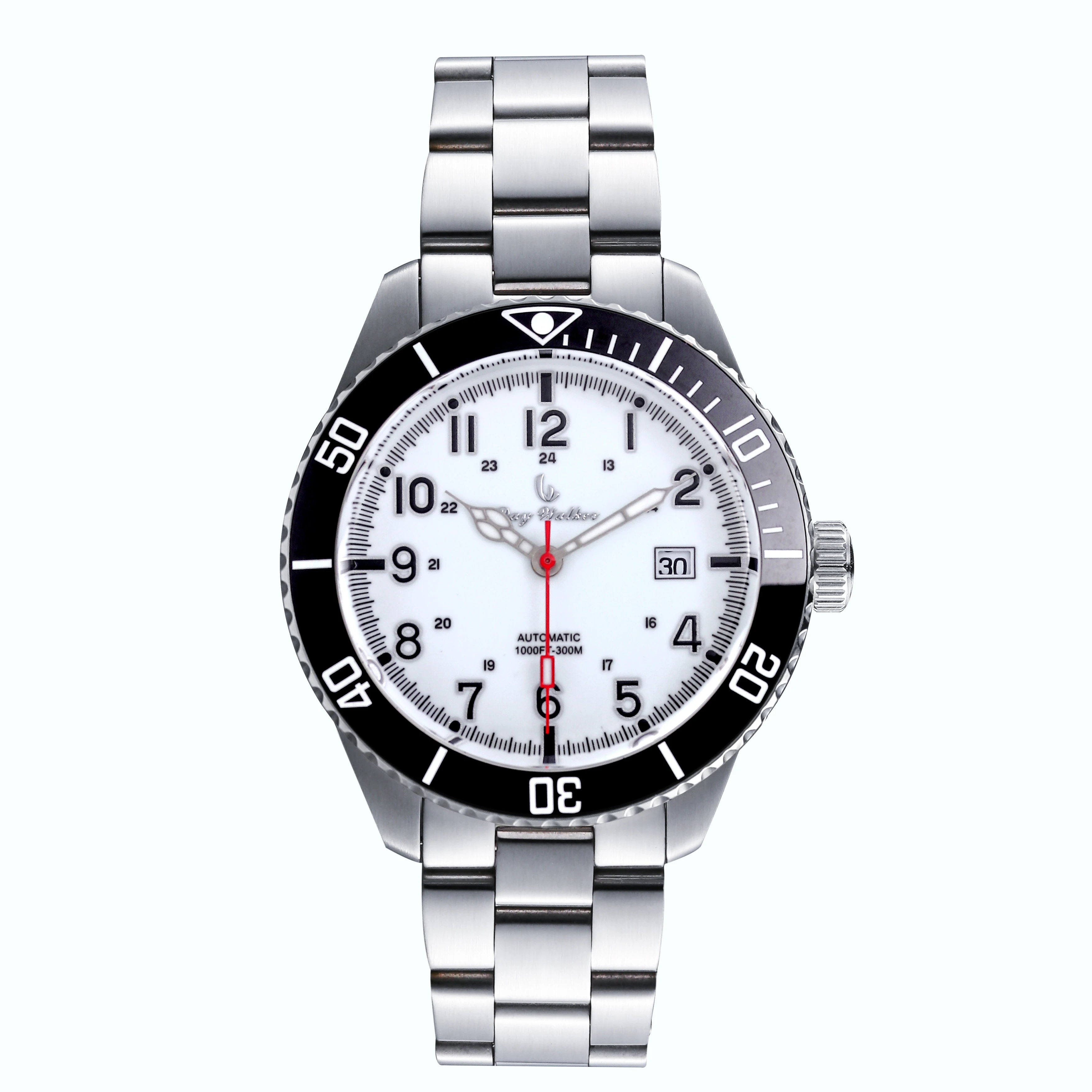 300M diver\'s automatic watch Full lume dial and Stainless steel case and band Sapphire crystal