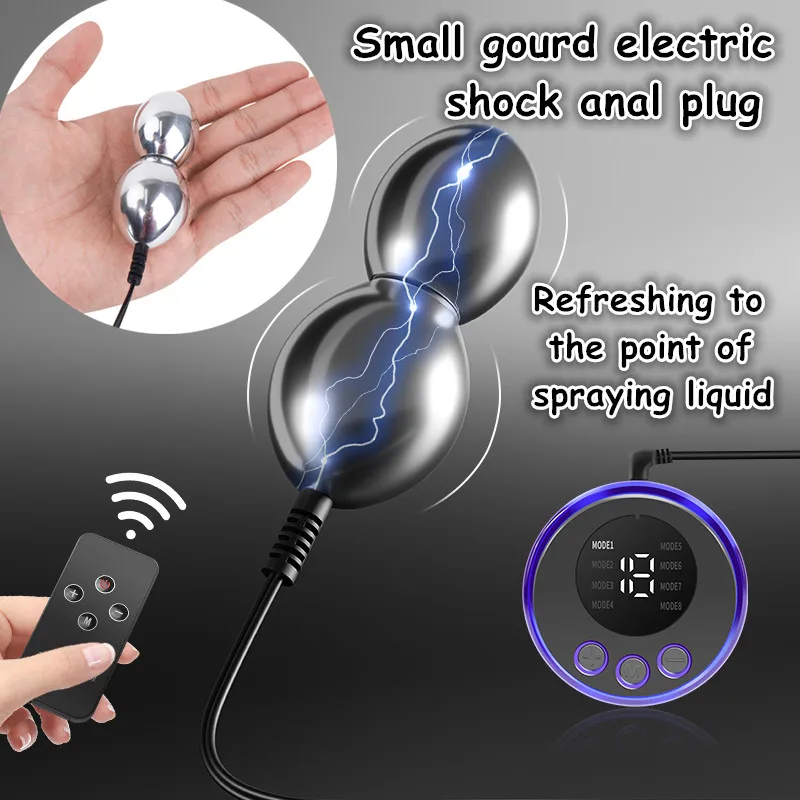 Electric Shock Butt Plug Stimulation Metal Anal Blockage plugs anul Dilator E-stim Prostate Massage G-Spot Stimulator Adult toys