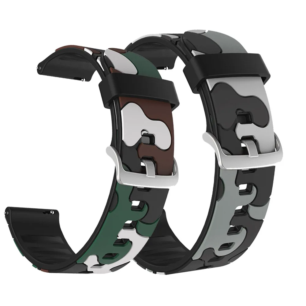 Camo silicone smart wrist For Haylou RS4 LS12 RS4 Plus Ls02 20mm Camo sports silicone men's and women's wrist strap