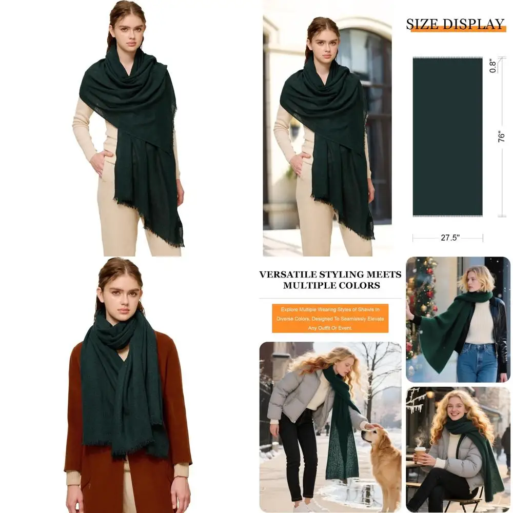 

Роскошные шали из смеси кашемира и мериноса, 75x27 дюймов, всесезонные женские дорожные шарфы из пашмины, элегантные тканые накидки