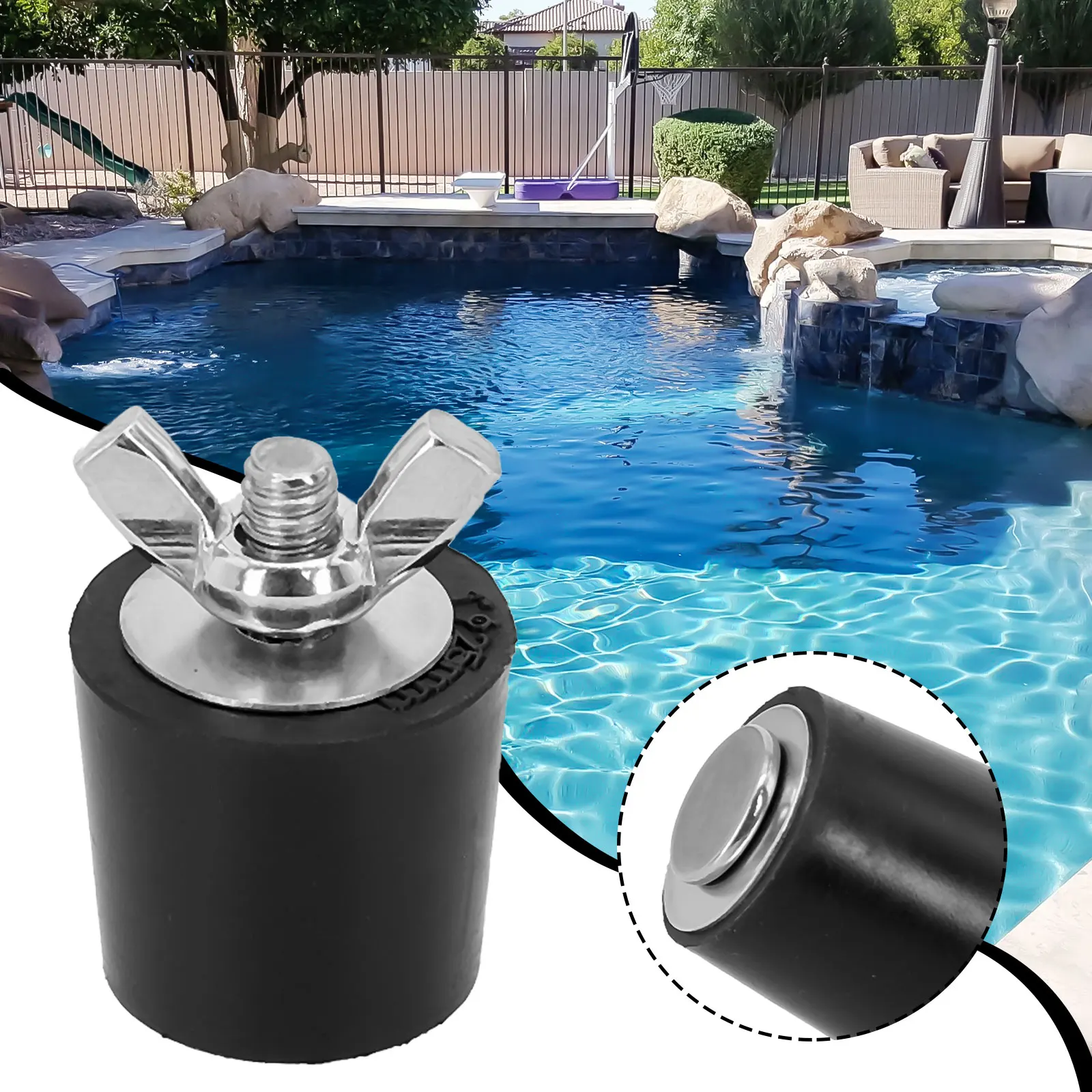 Swimming Pool Drain Seal for Winterizing and Antifreeze Protection Rubber Material Combined with Stainless Steel