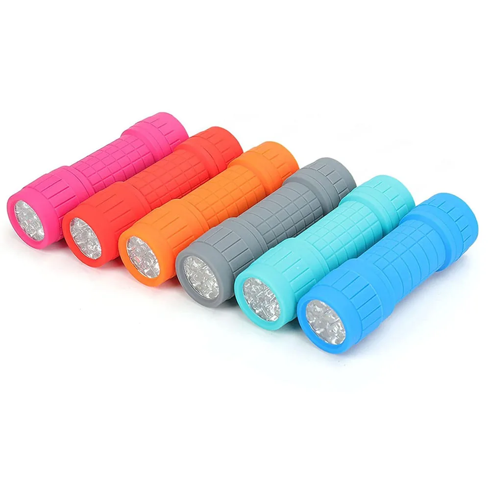 6-Pack Mini Flashlights 9-LED Flashlight Small Lightweight FLashlights with Lanyard For Camping, Wedding Favor,Holiday