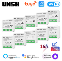 16A Tuya WiFi Smart Switch 2-way Control with Energy Monitor Switch Mini Smart Breaker Smart Life Control  Alexa Via Google Home