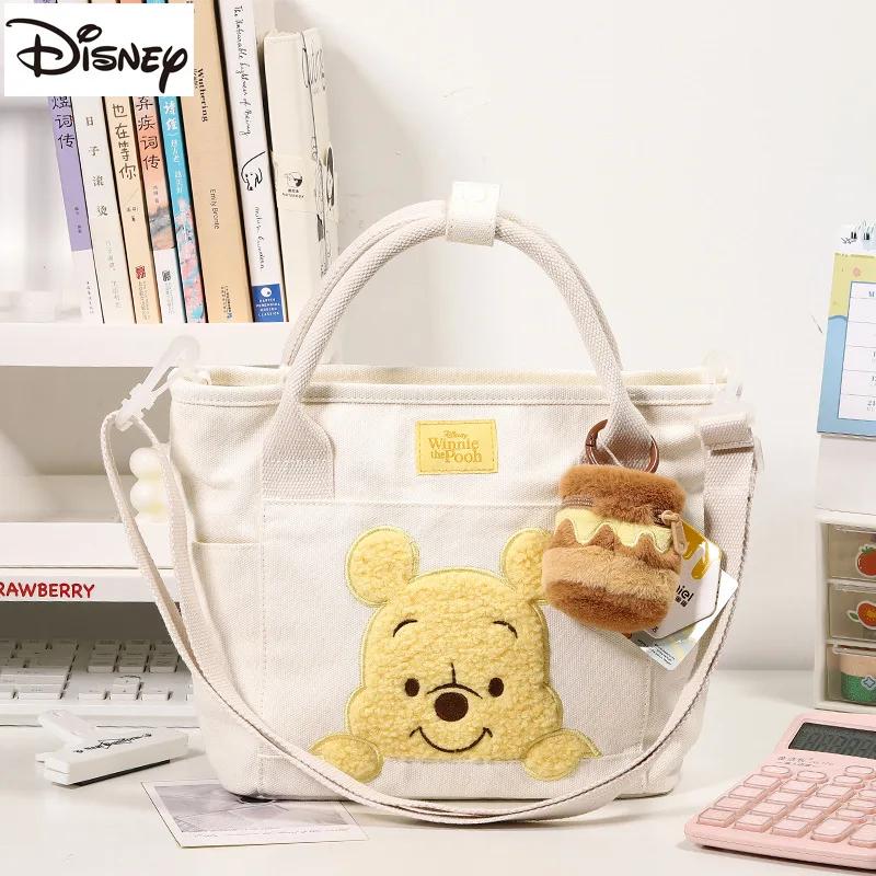 Disney Original Winnie The Pooh Pendant Kawaii Bee Bear Large-capacity One Shoulder Bag Cartoon Anime Portable Girls Handbag