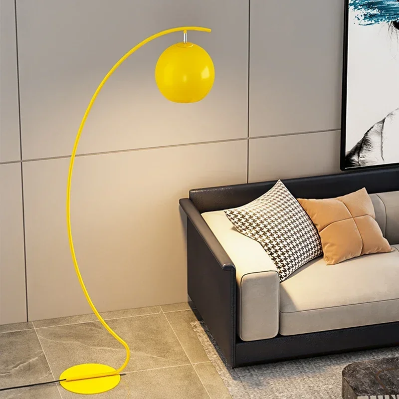 

TINNY Nordic Yellow Fishing Floor Lamp Modern Family Living Room Bedroom Sofa LED Creative Decorative Standing Light