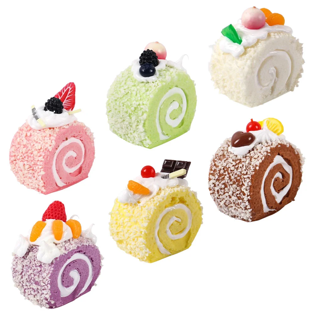 

6 Pcs Simulation Cake Dessert Models Artificial Cakes Decor Fruitcake Lovely Food Faux