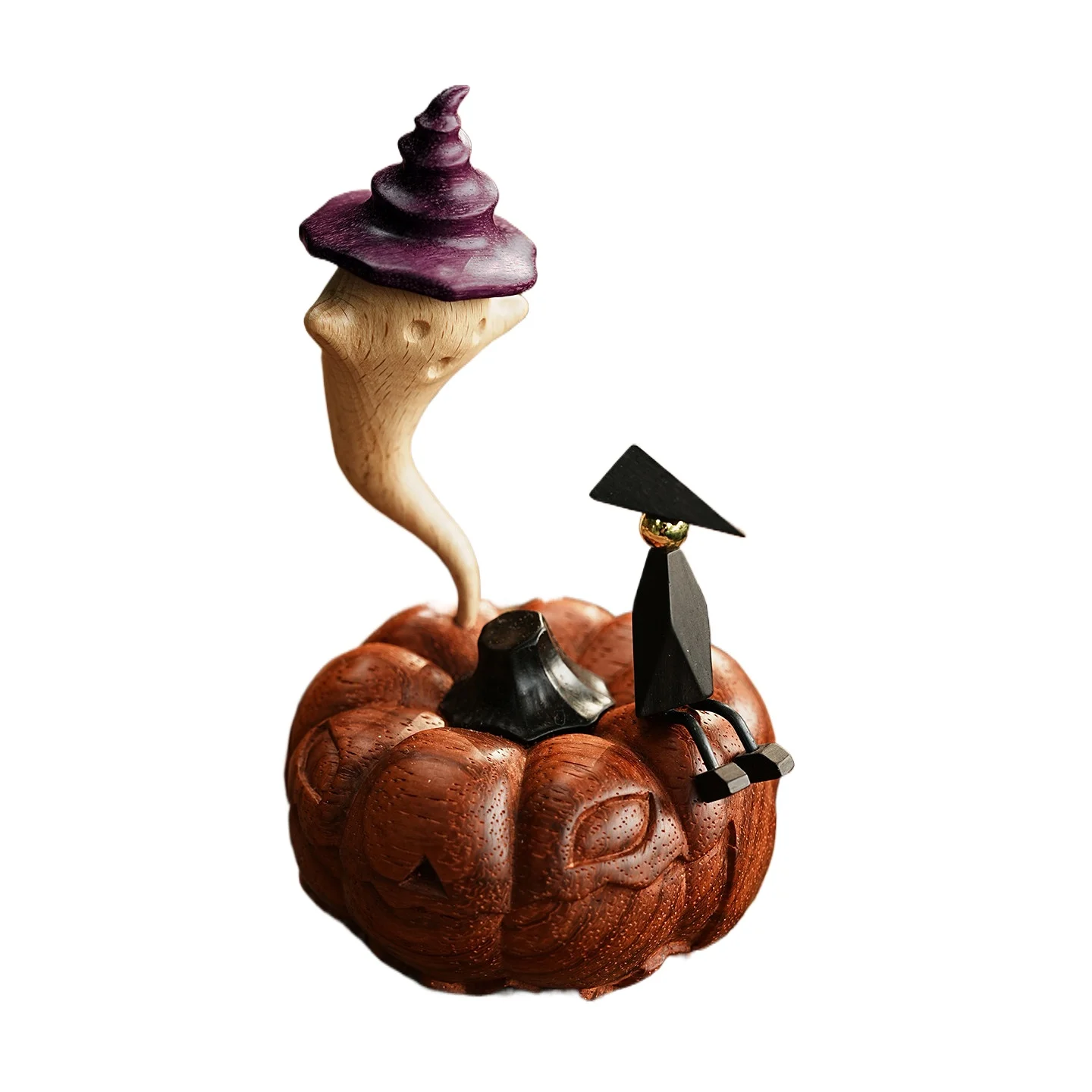 Pumpkin ghost, solid wood high-end desktop home decoration, birthday gift.