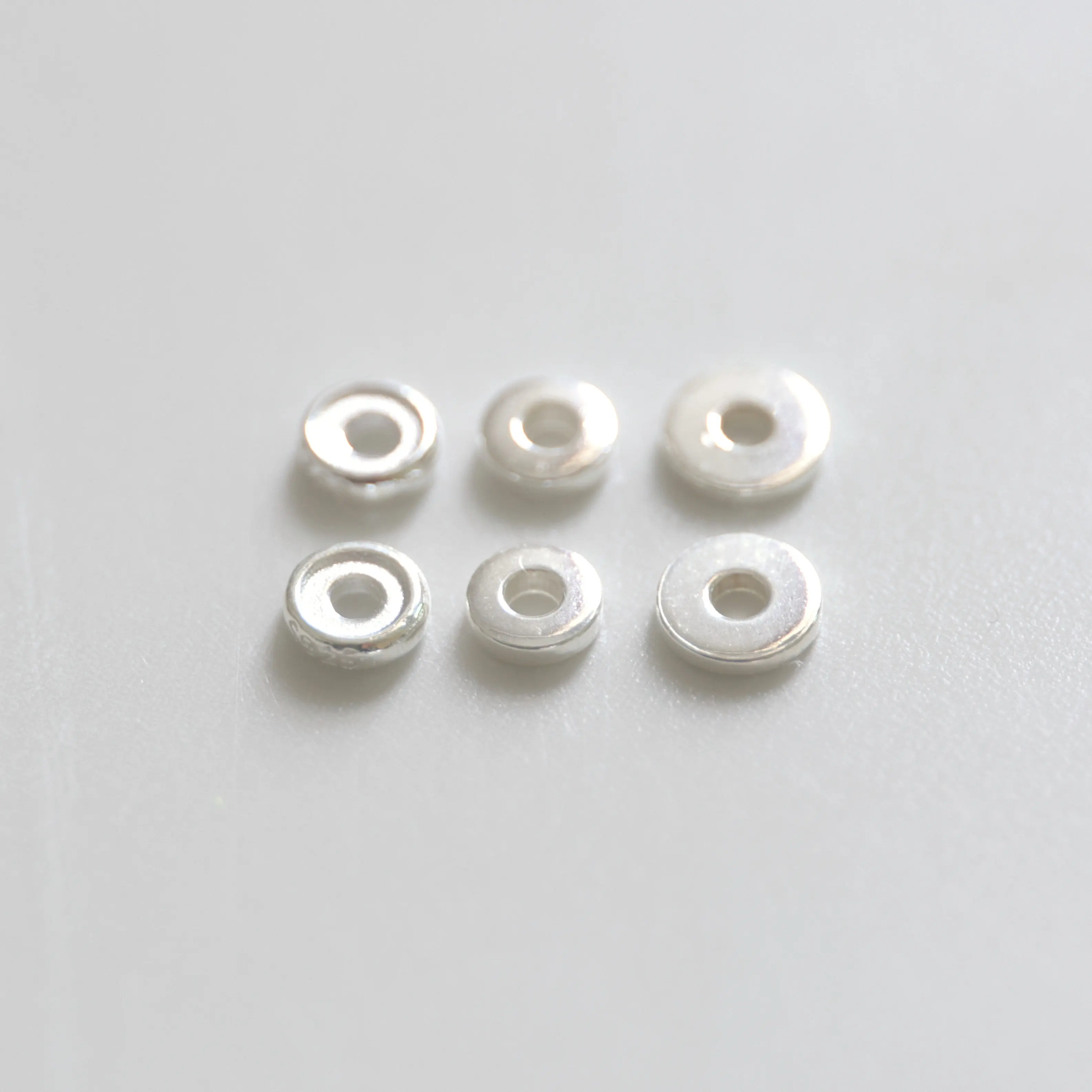 10pcs 100% Solid 925 Sterling Silver Round  Spacer Beads for DIY Fine Jewelry Making Jewelry Finding Accessories JQ0090