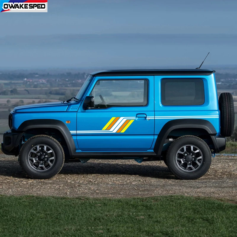 For SUZUKI JIMNY 3-5Doors XL WAGON JC74 Car Body Door Side Stickers Kit Waterproof Vinyl Film Sport Stripes Auto Accessories
