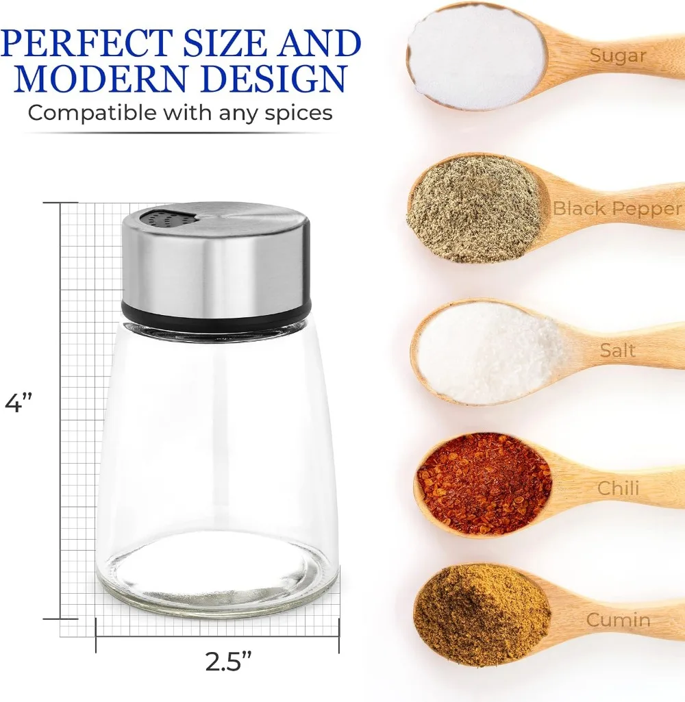 Adjustable Salt and Pepper Shakers Set - Stainless Steel Spice Dispensers for Kitchen & Dining view 6