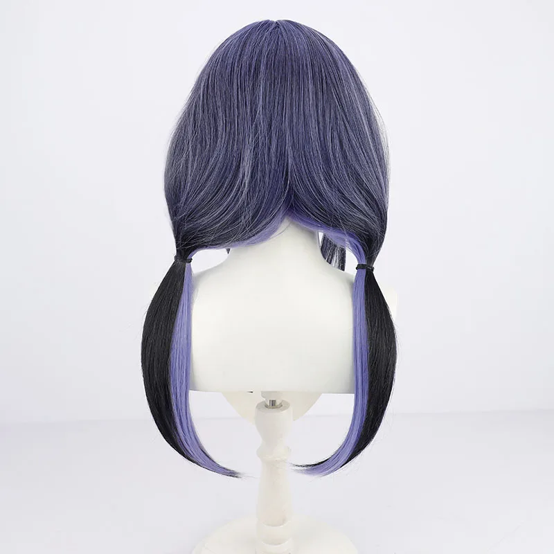 NIJISANJI vta 아이돌 비추얼 유튜버 걸즈 Vtuber 포토 네이 코스프레 가발 포니테일 혼합 보라색 긴 직모 헤드웨어