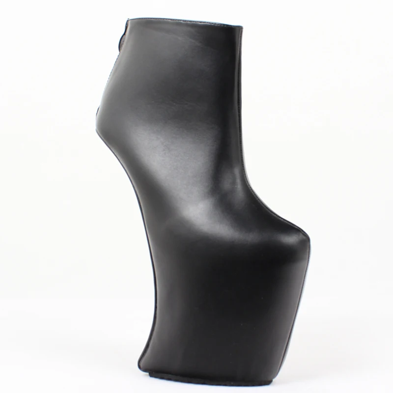 Women Heelless Platform Boots Sexy Round Toe design 2019 Womens Shoes Ankle Boots Fashion High Heels Large Size 36-46