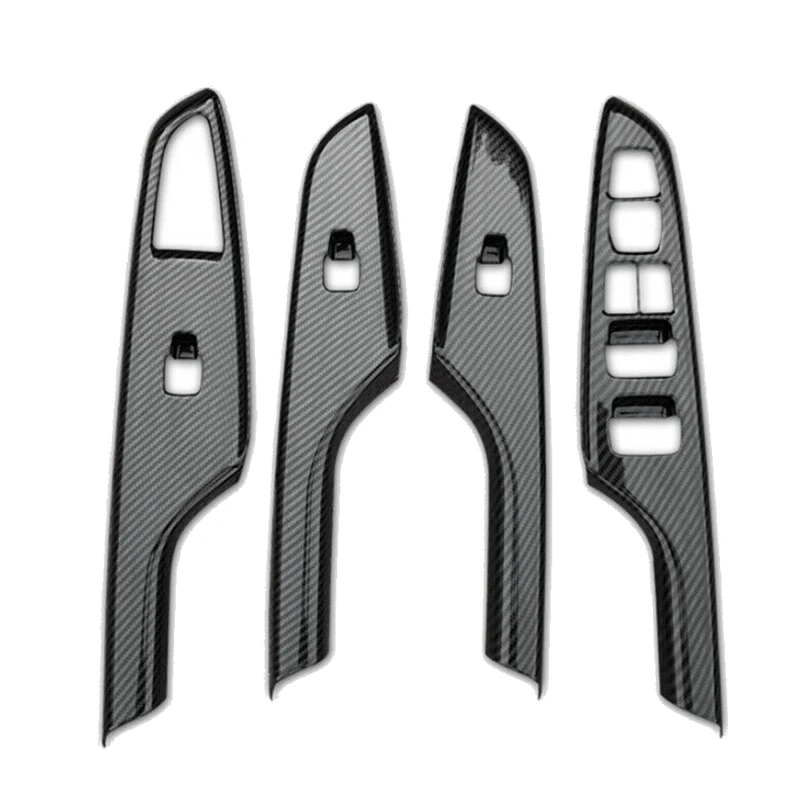 

For Hyundai Kona Encino 2018-2021 Carbon Fiber Window Lift Switch Button Panel Cover Interior Door Armrest Trim