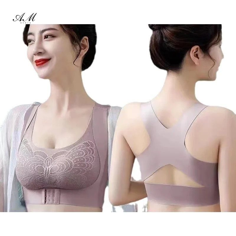 

Front Closure Posture Corrector Bras Women Sports Underwear Bralette Humpback Correct Tops Soutien Gorges Strapless Top /Bra