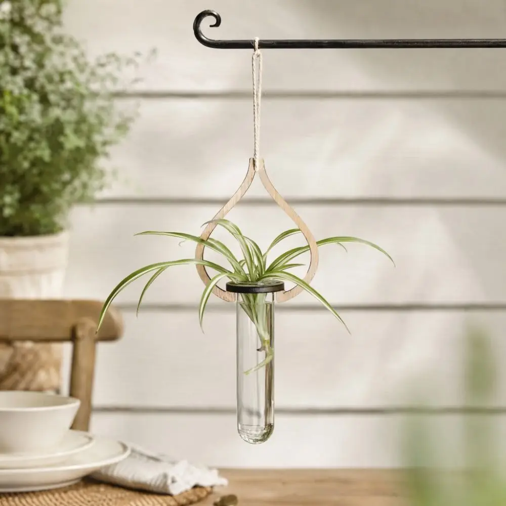 Wall Shelf Wooden Hydroponic Planter Shelf Vase Retro Wall Mounted Planter Star Geometric Wall Decoration Kitchen Ornament