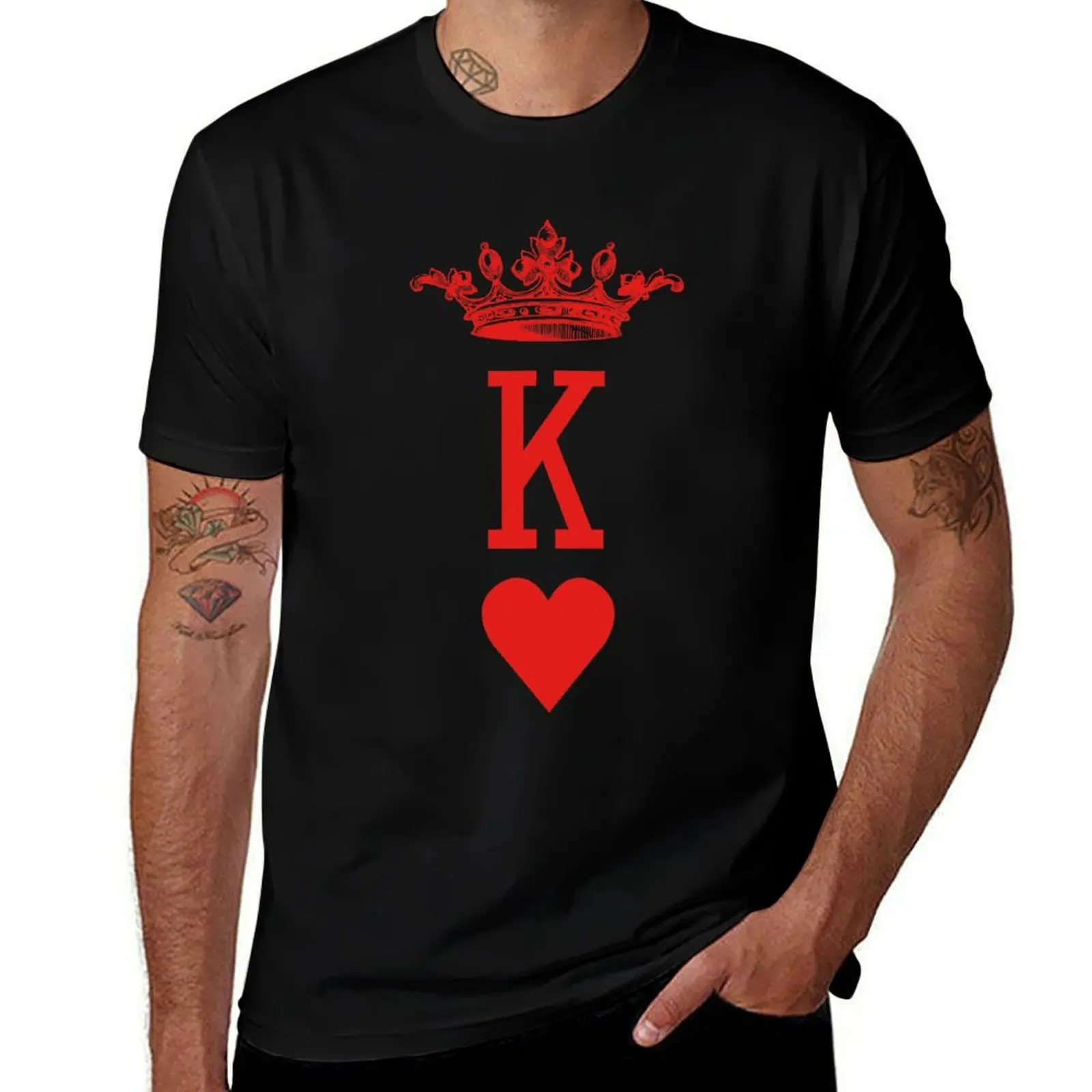 camisas ¡Poker t divertido rey de los jugadores de cartas de diseño! Para hombre Hearts g camisetas gráficas jugando por camiseta para hombre camiseta para hombre
