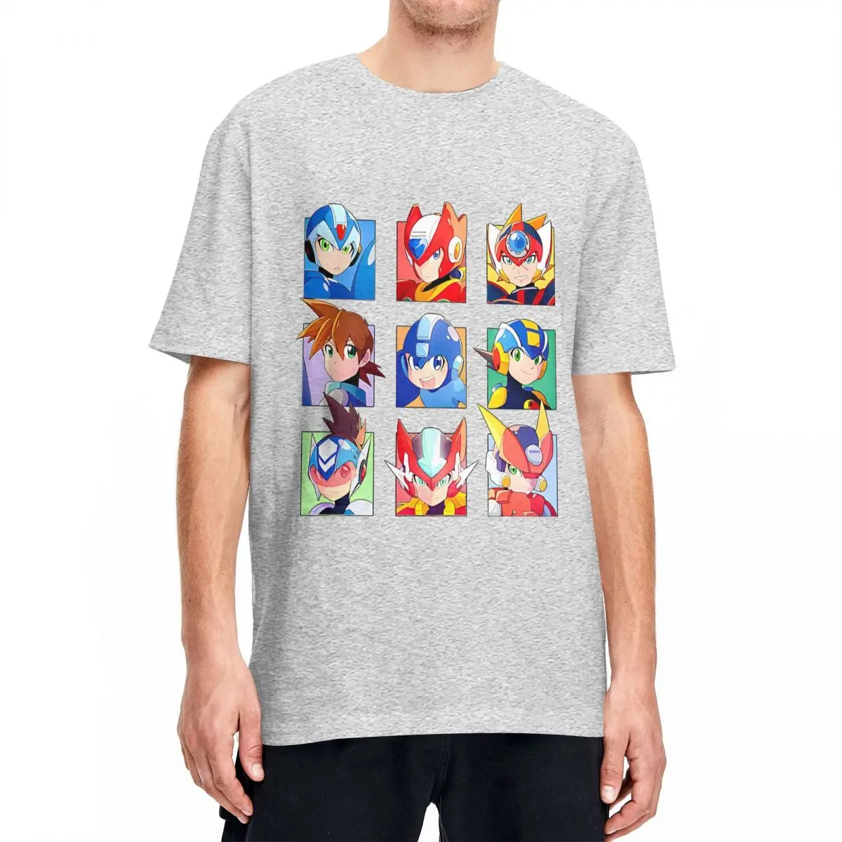 Megaman X Game Tshirts Men Cotton Tops Casual Round Neck Short Sleeve