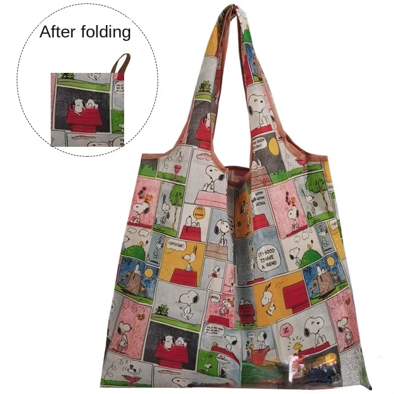 Snoopy Shopping Bag Foldable Reusable Eco Bag for Vegetables Grocery Package Women Shopper Bag Large Handbags Tote Bag Portable