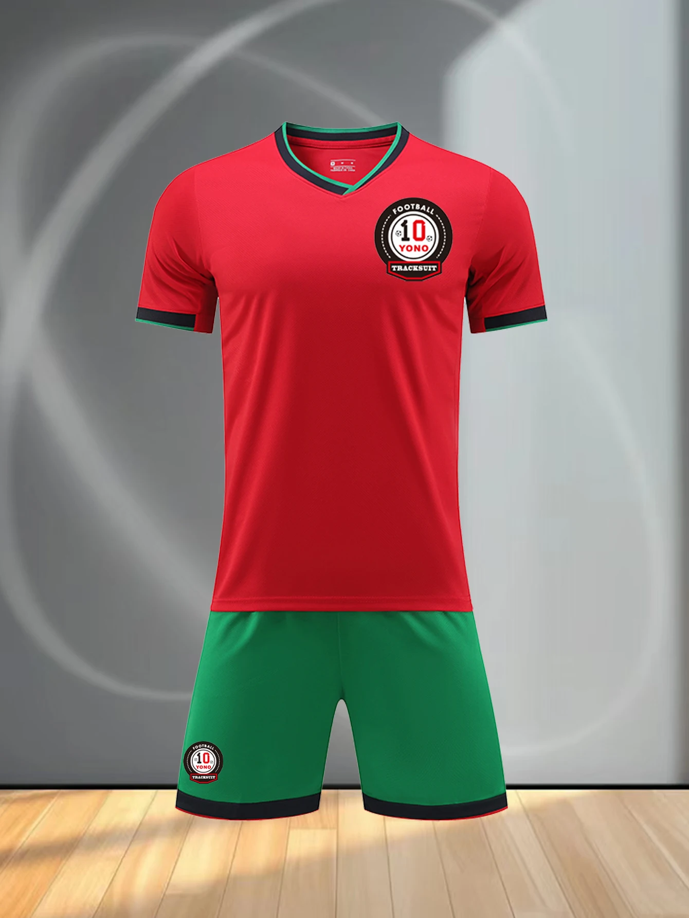 Men\'s Casual Sports Football Uniform round Neck Top with Fashionable Breathable Shorts Comfortable Football Suit Set