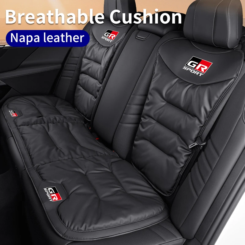 Car Front Rear Seat Cover Velour Leather Cushion Backrest Protective Mat For Toyota GR Sport C-HR RAV4 Avensis Prado Prius TRD