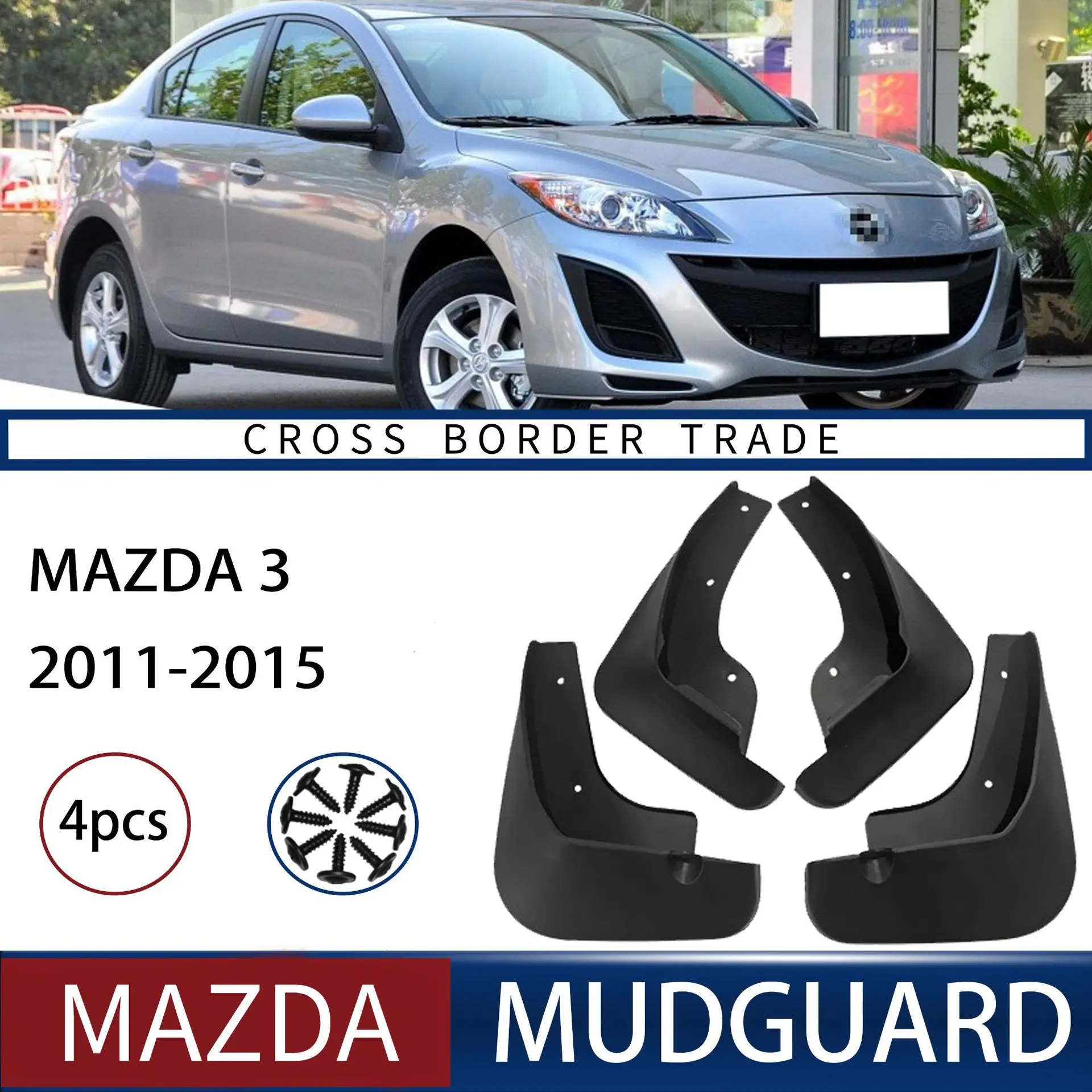 

FOR mazda 3 2011-2015 Car Molded Mud Flaps Splash Guards Mudguards Front Rear Styling Front Rear Car Accessories