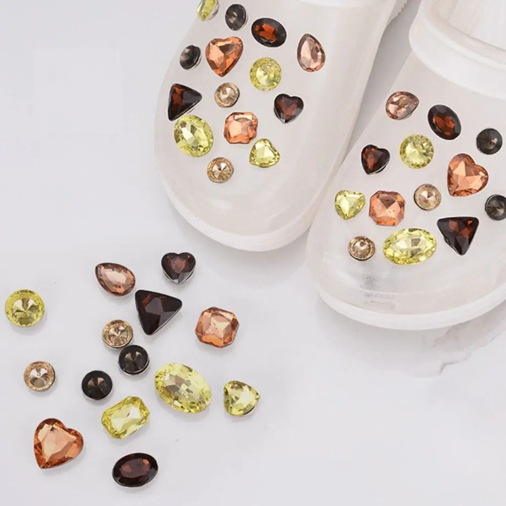 28Pcs Shining Clamp Rhinestone Shoes Buckle Clip for Hole Shoe Accessories Shoe Decoration Clips Rhinestone DIY