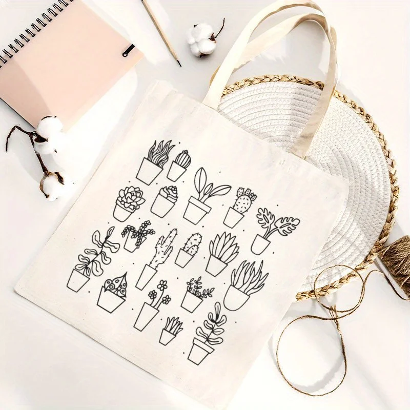The Mottled Appearance Is a Normal Manufacturing Characteristic, Not a Defect. Aesthetic Plant Tote Bag, Plant Lover Gift, Plant