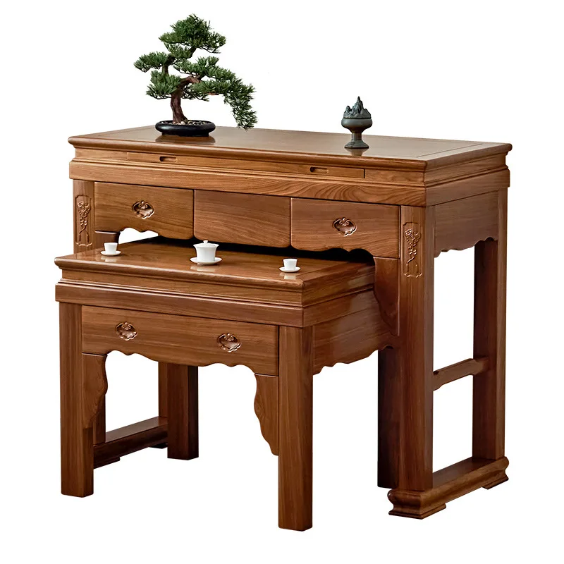 LMM household Buddha table Buddha platform solid wood strip case incense case temple wealth table