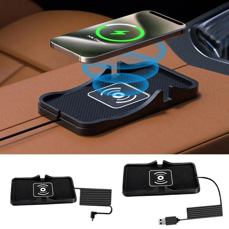 

Car Fast Charging Mat 1pc Wireless Automobile Charger Pad vehicle nonslip Flat Charging Mat automobile Fast Charging Station