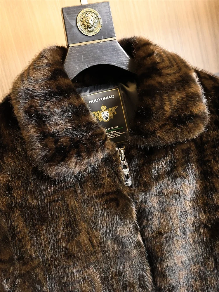 Men's Winter Fashion Urban Style Jacket Stand Collar Long Sleeve Windproof Casual Flap Pocket Standard Fit Simulation  Fur...