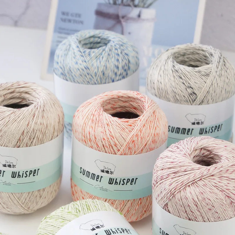 

40g Color Dot Laminated Cotton,Spring Summer Lace Gradient Cotton Thread, Hand Woven Sweater Segment Dyed Breathable Fine Thread