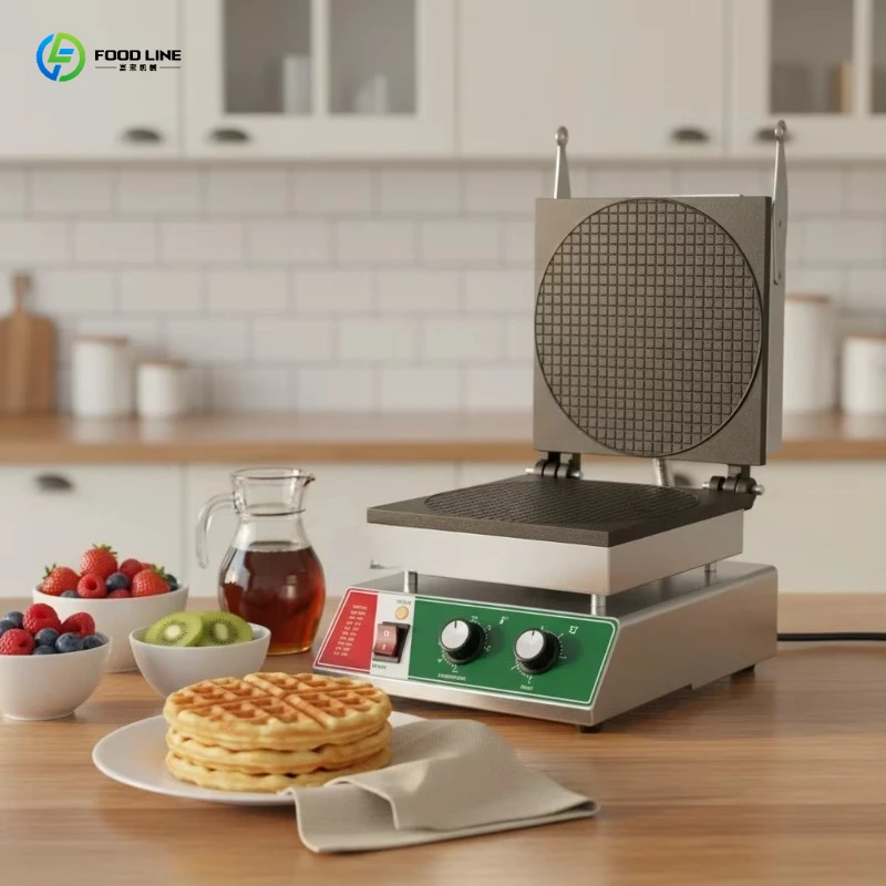 FL Automatic Waffle Cone Baker Commercial Machine Stainless Steel with Digital Timer for Ice Cream Shop