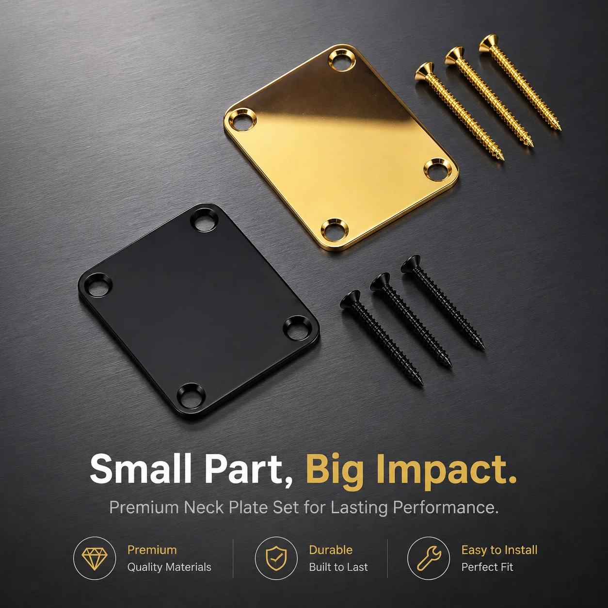 Electric Guitar Reinforcement Plate Bass Neck Plate Body Connection Steel Strap Button Cover Hardware For Precision Jazz Bass