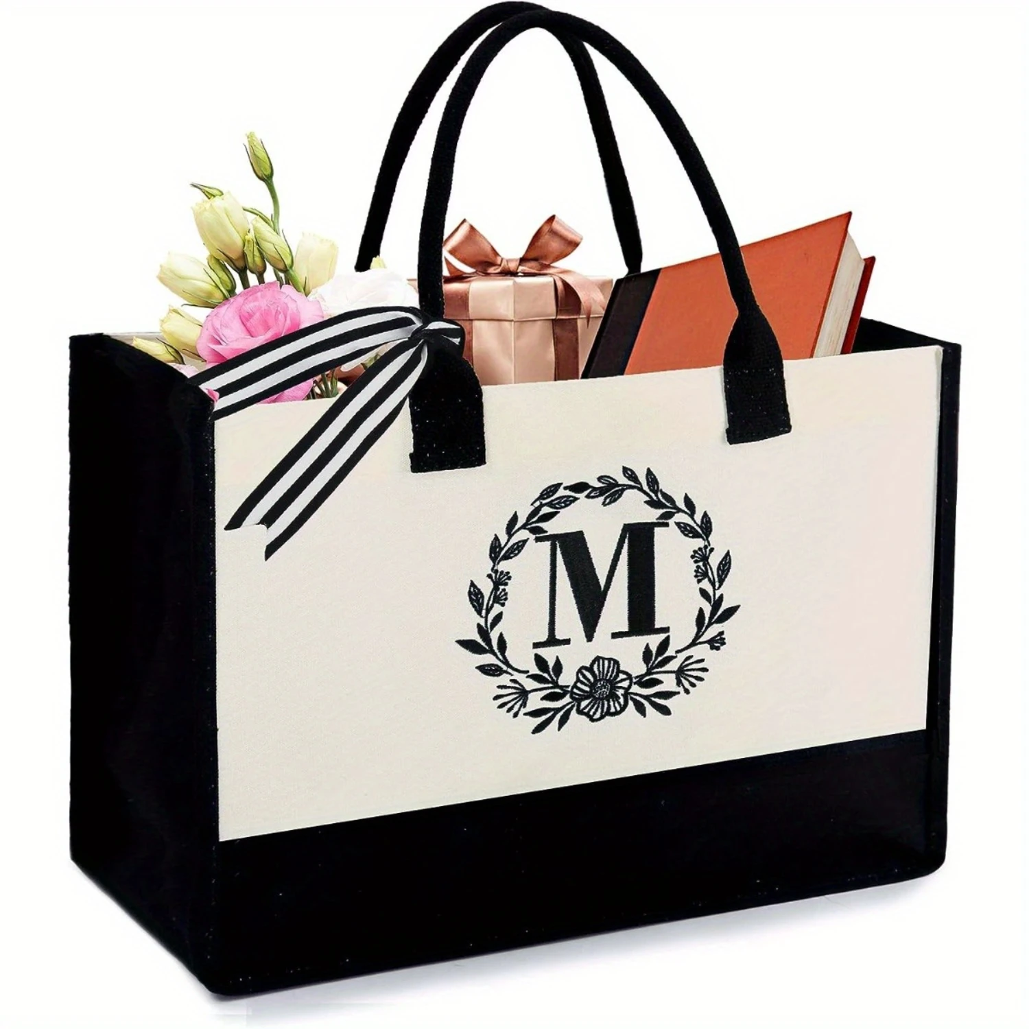 

Elegant Embroidered Canvas Handbag - Perfect Women's Birthday Gift for Wedding Party and Holidays.