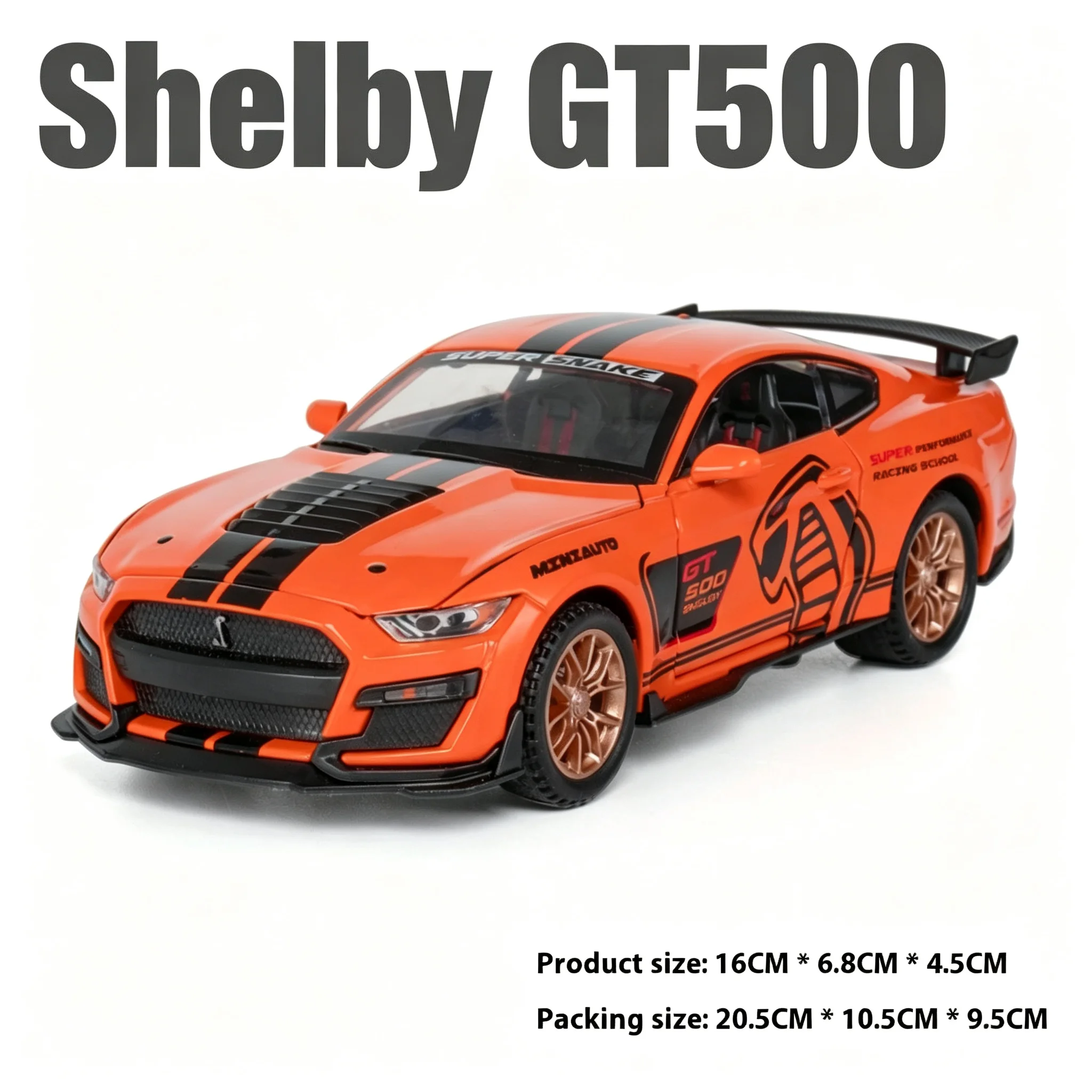 1:32 Shelby GT500 Supercar Alloy Diecast Model Decorative Trendy Ornaments Computer Desktop Ornaments Gift