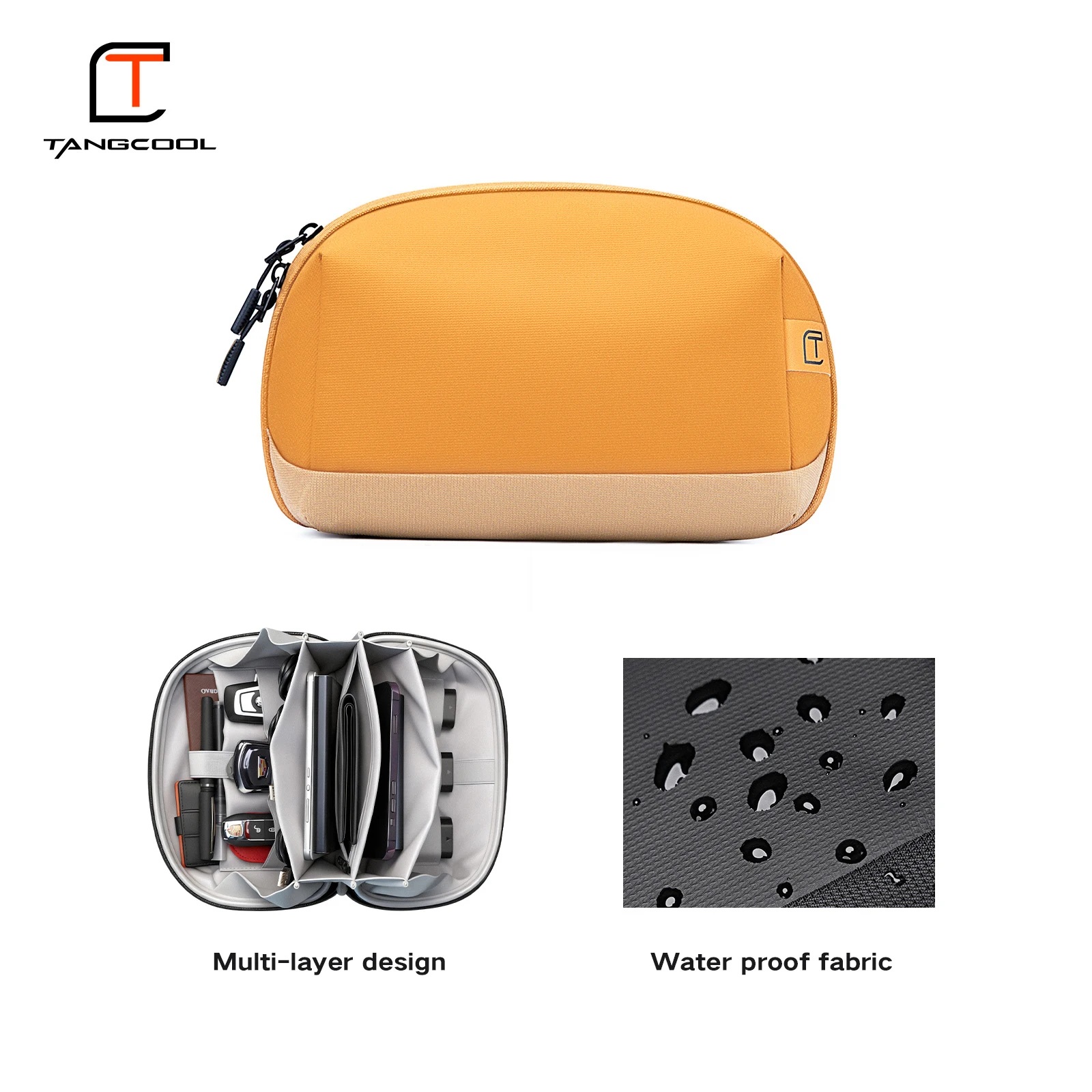

TANGCOOL Многофункциональный органайзер-чехол для кабелей и аксессуаров, портативная дорожная сумка с несколькими отделениями для повербанка, USB-кабелей, автомобильных ключей