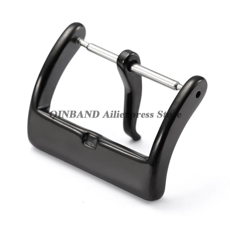 Pin Watch Buckle Matte Polished Solid Buckles Silver Black Rose Gold Watch Clasp 16/18mm 20mm 304L Stainless Steel Square Button image 6