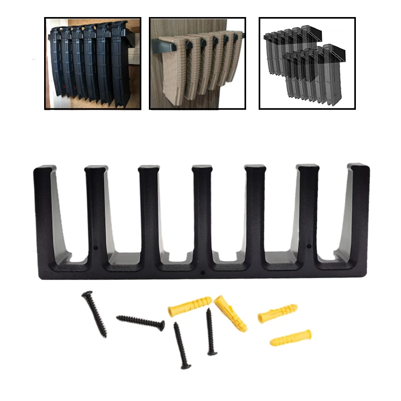 Tactical hunting Solid ABS 6X Standard PMAG Wall Mount Magazlne Rack Family Maga zlne Storage Rack for Glock for Hunting