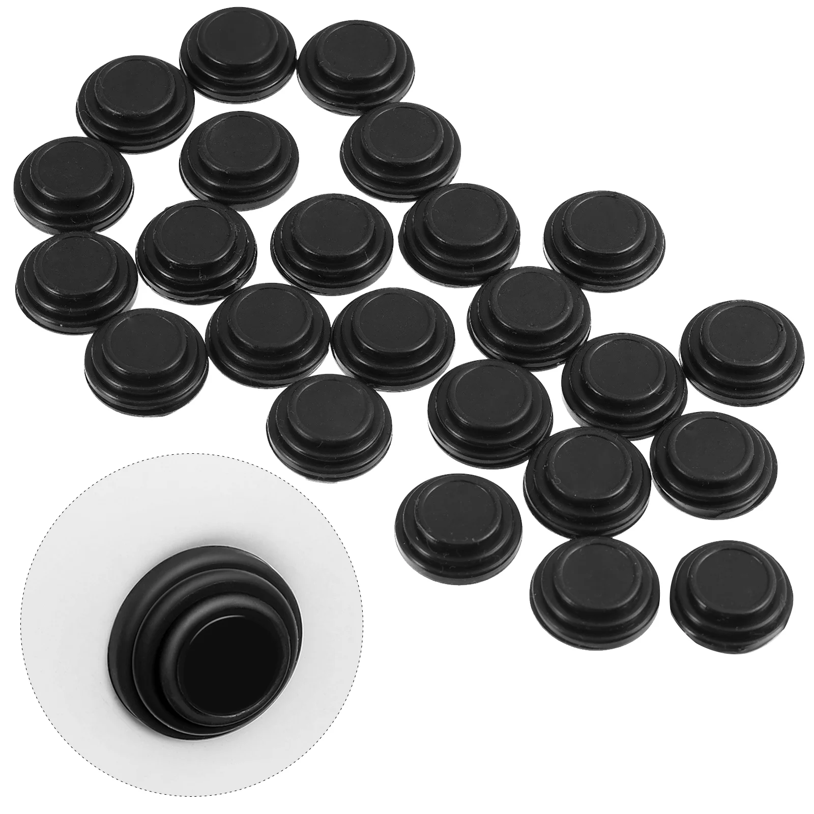 

24 Pcs Shock Absorbing Gasket Silent Pads for Car Anti-collision Stickers Door Sealing Side Scratch-Resistant Black Protection